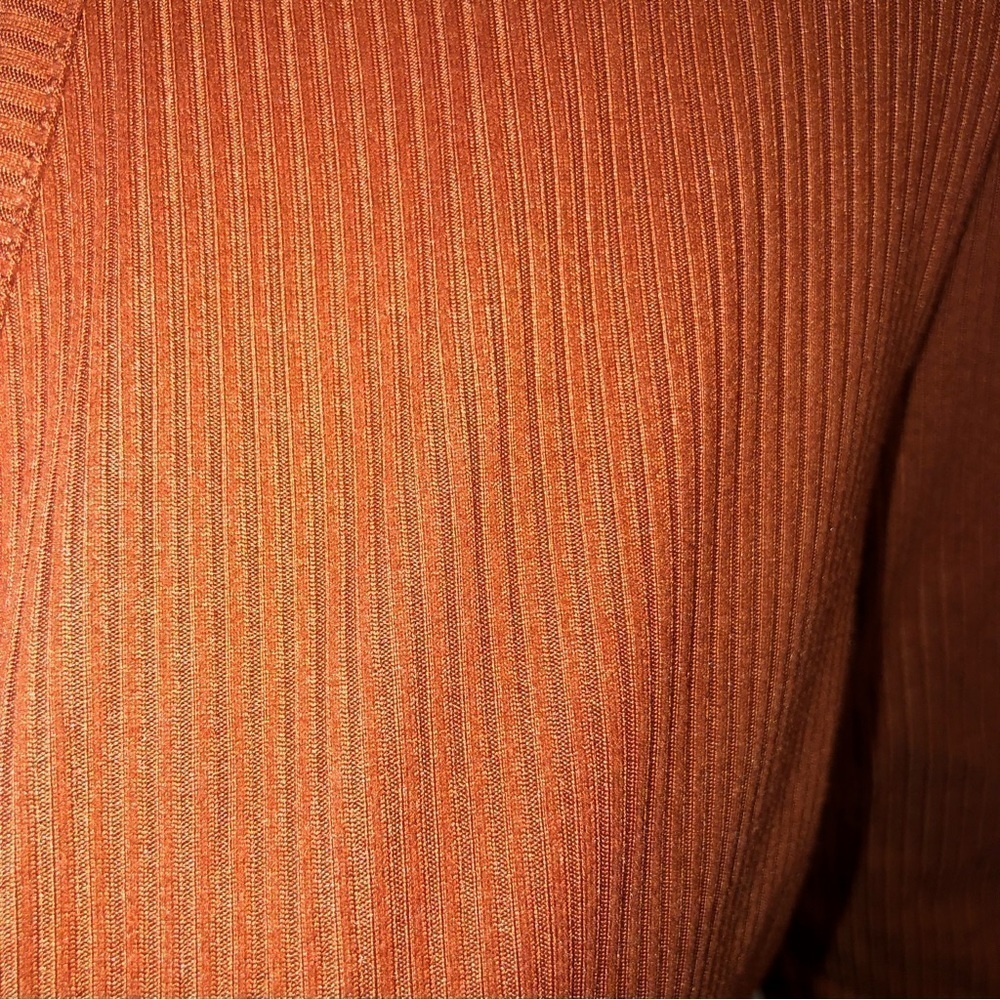 Splash Ribbed Long Duster rusty brown color Small - Picture 5 of 9